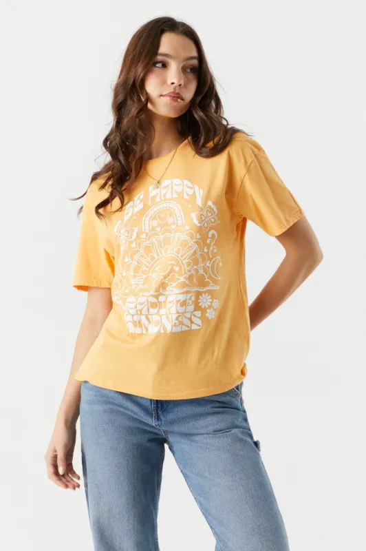 Be Happy Graphic Boyfriend T-Shirt sold by Charlotte Russe