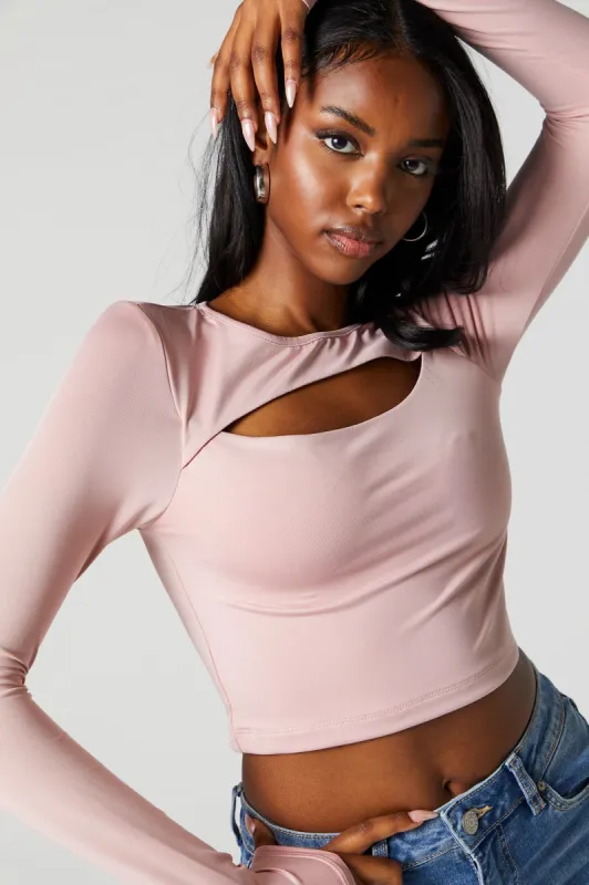 Contour Cut Out Long Sleeve Top sold by Charlotte Russe