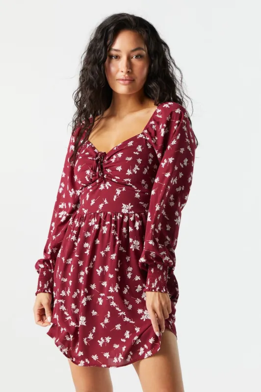 Smocked Milkmaid Long Sleeve Dress sold by Charlotte Russe