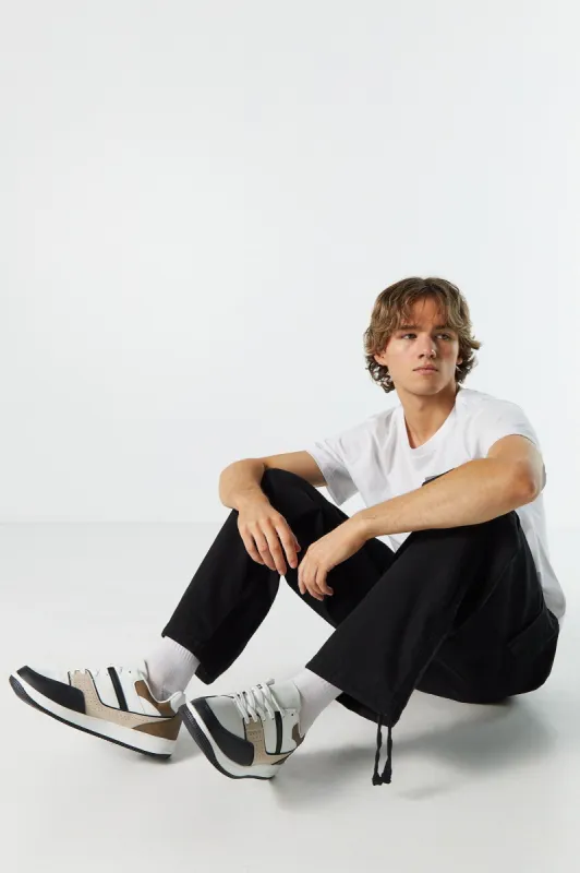 Tan Colour Block Low Top Casual Sneaker sold by Charlotte Russe