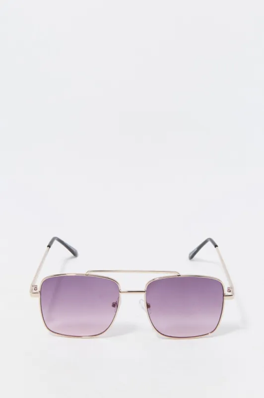 Square Metal Frame Gradient Tint Sunglasses sold by Charlotte Russe