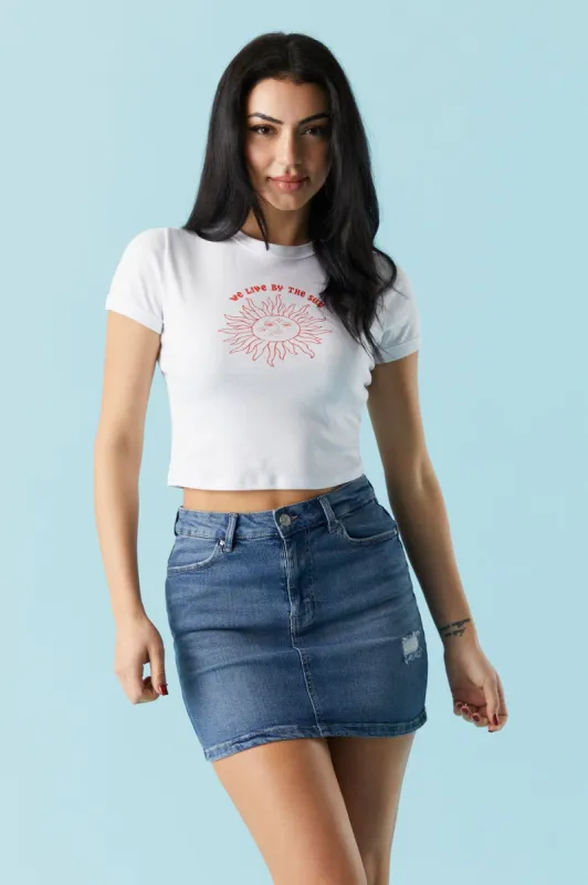 Denim Mini Skirt sold by Charlotte Russe