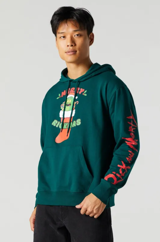 Pickle Rick Xmas Graphic Fleece Hoodie sold by Charlotte Russe