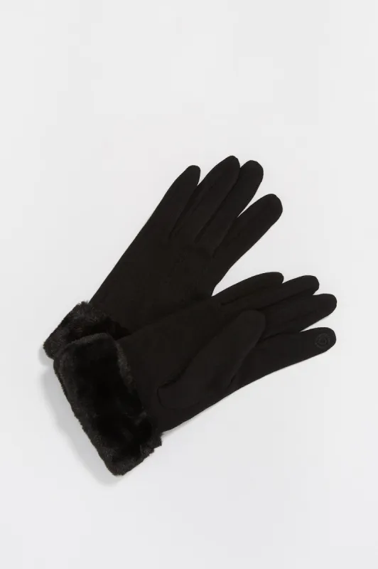 Faux-Fur Cuff Touch Screen Glove sold by Charlotte Russe