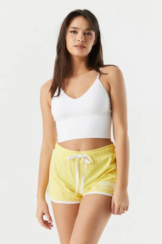 Miami South Beach Graphic Dolphin Short made by Charlotte Russe