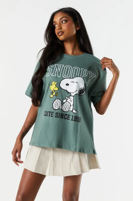 Snoopy Graphic Boyfriend T-Shirt sold by Charlotte Russe