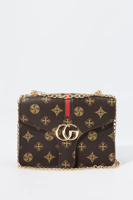 Brown Print Crossbody Purse sold by Charlotte Russe