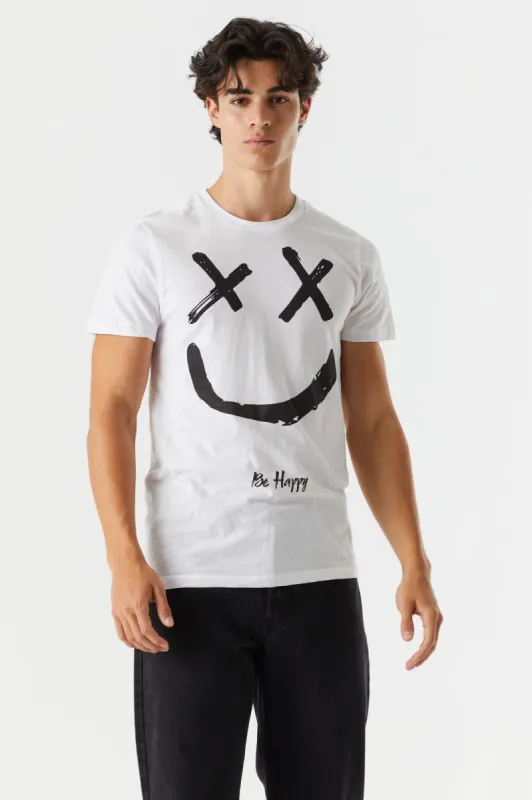 Be Happy Graffiti Smile Graphic T-Shirt sold by Charlotte Russe