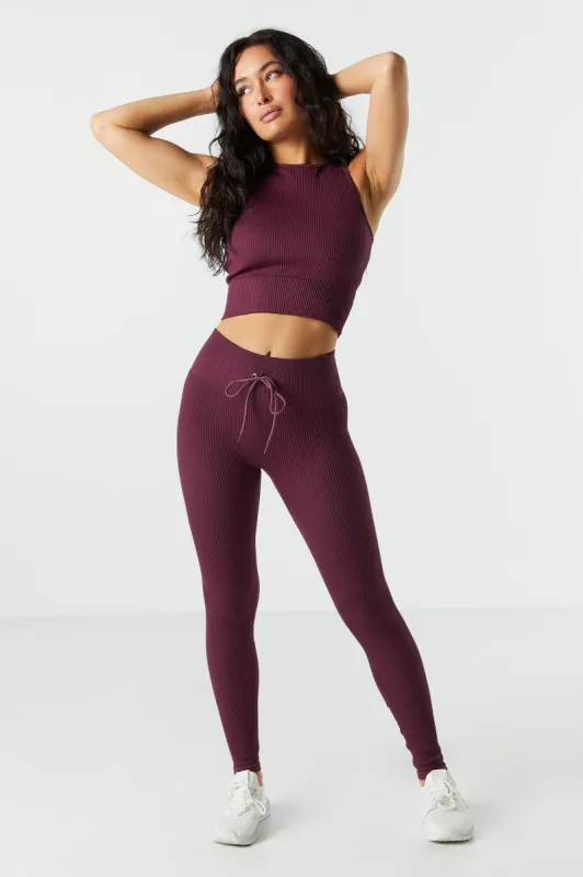 Sommer Ray Seamless Active Ribbed Tie Legging sold by Charlotte Russe