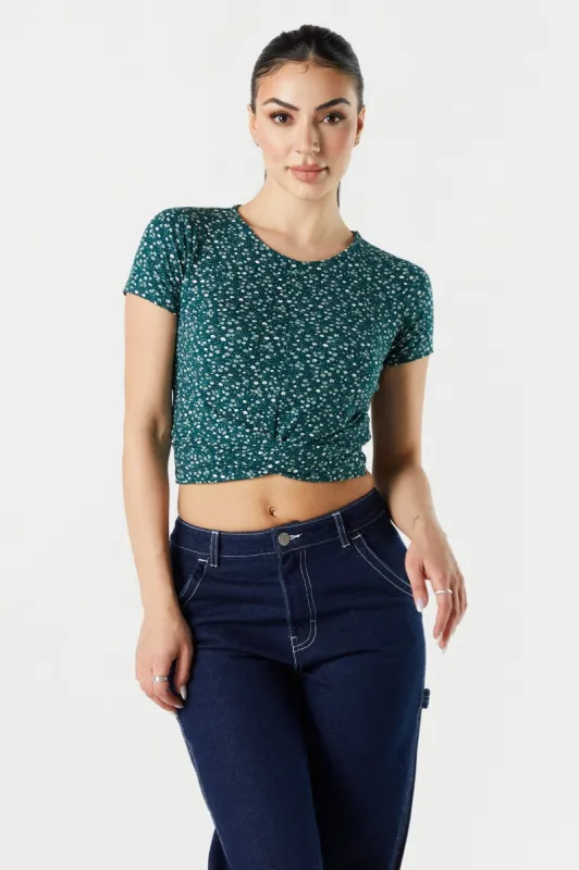 Floral Knotted Skimmer Top sold by Charlotte Russe