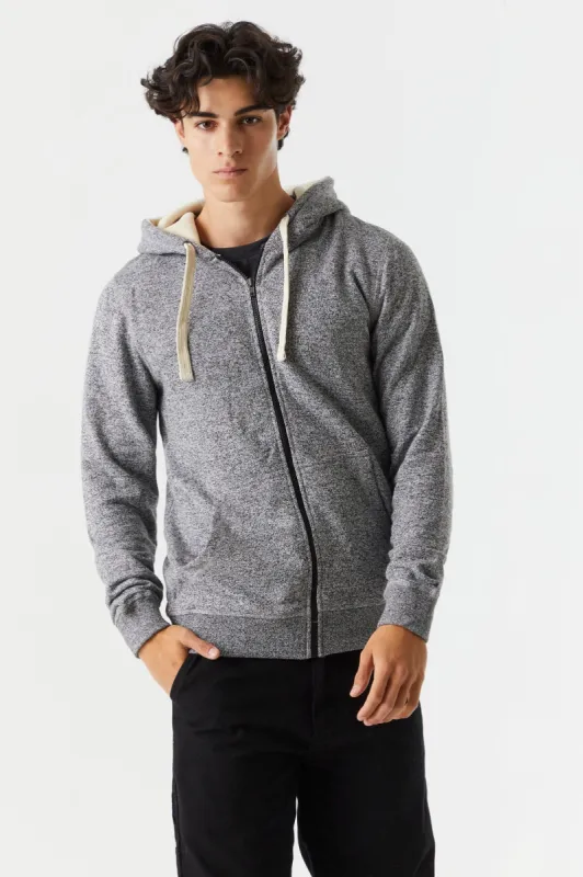 Heather Polar Fleece Zip-up Hoodie sold by Charlotte Russe