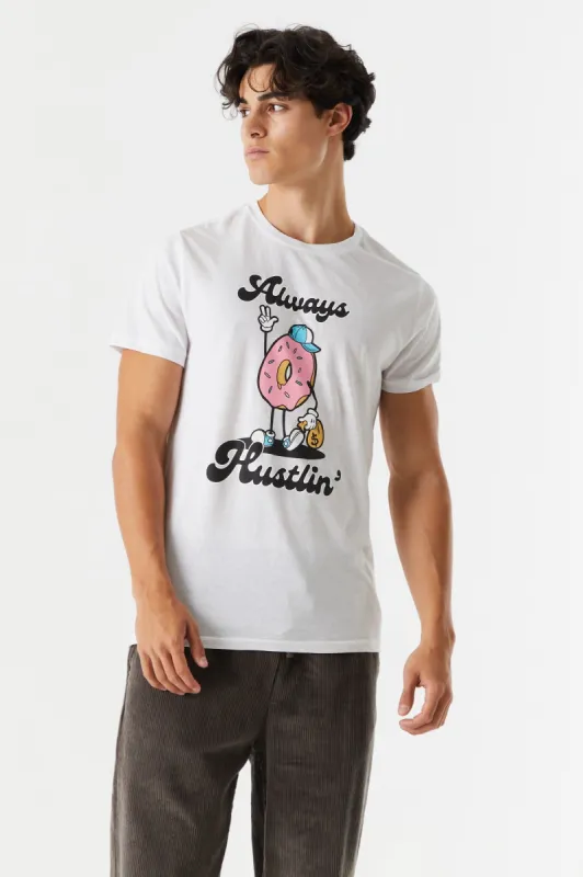 Always Hustlin Donut Graphic T-Shirt sold by Charlotte Russe