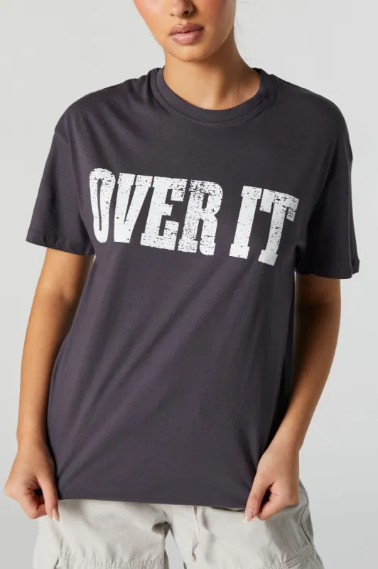 Over It Graphic Boyfriend T-Shirt sold by Charlotte Russe