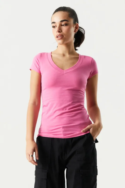 Classic V-Neck T-Shirt sold by Charlotte Russe