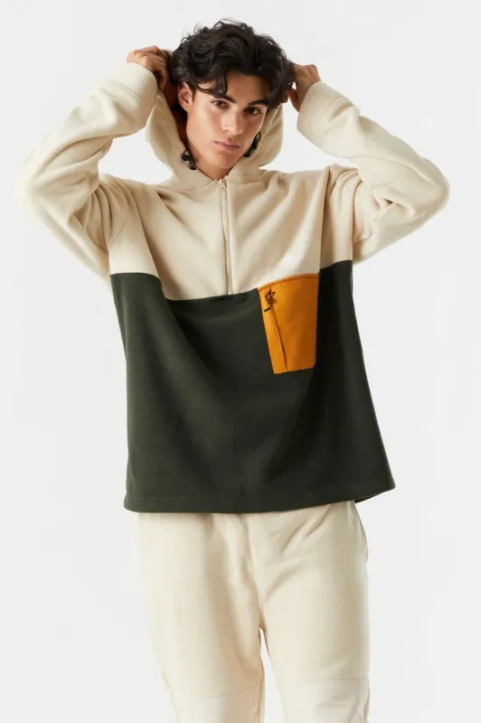 Colour Block Polar Fleece Hoodie sold by Charlotte Russe