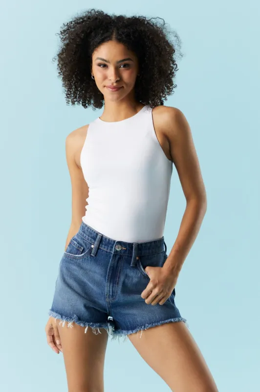 Refuge Chelsea Dark Wash Distressed Short sold by Charlotte Russe