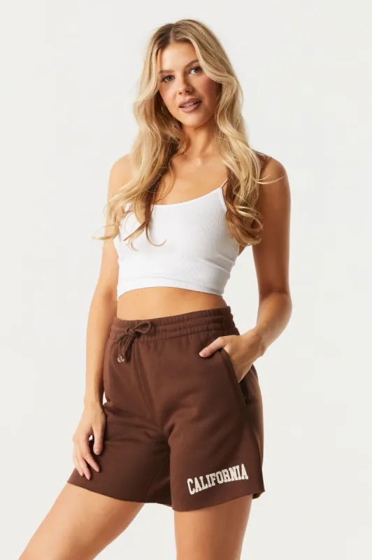 California Graphic Fleece Basketball Short sold by Charlotte Russe