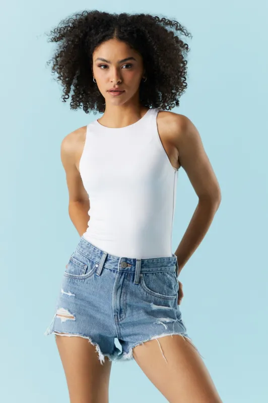 Refuge Chelsea Medium Wash Distressed Short sold by Charlotte Russe