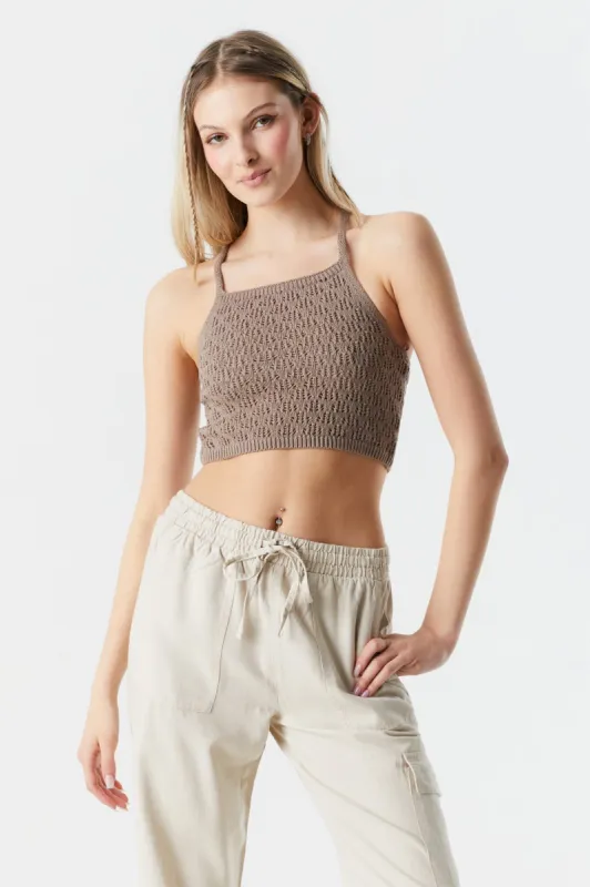 Crochet Criss-Cross Back Top sold by Charlotte Russe