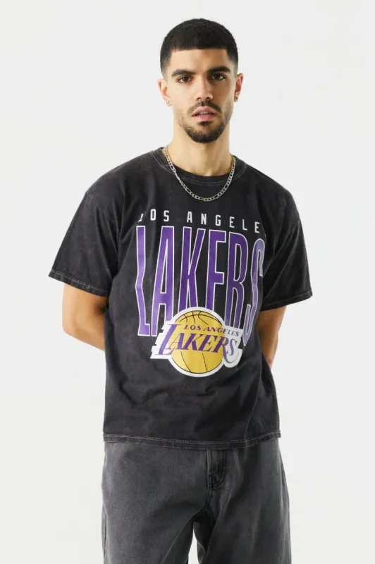 Washed Los Angeles Lakers Graphic T-Shirt sold by Charlotte Russe