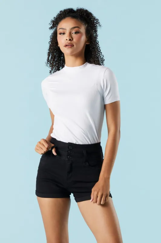 Ibiza Black Wash Denim Short sold by Charlotte Russe