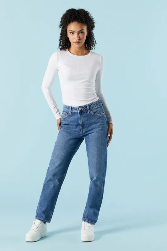 Dark Wash Denim Mom Jean sold by Charlotte Russe