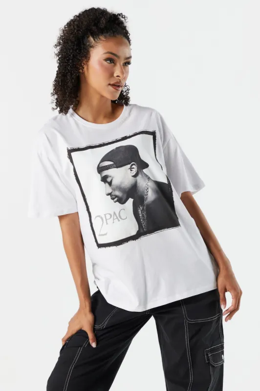 Tupac Graphic Boyfriend T-Shirt sold by Charlotte Russe