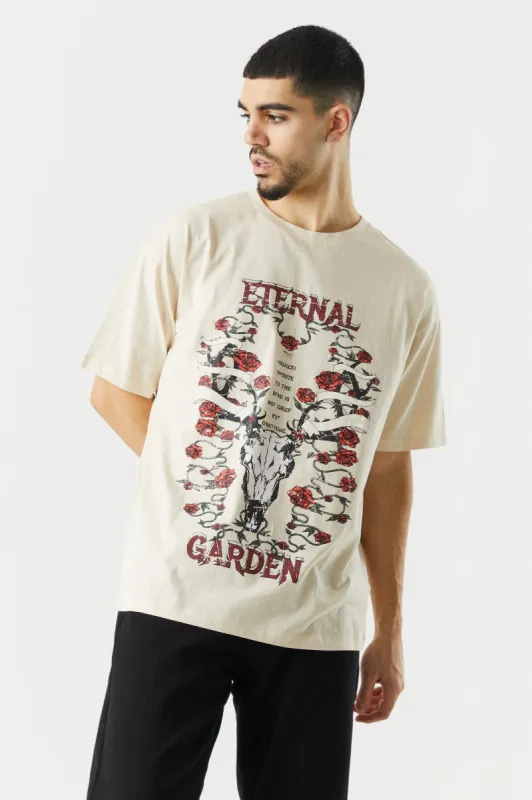 Eternal Garden Graphic Relaxed T-Shirt sold by Charlotte Russe