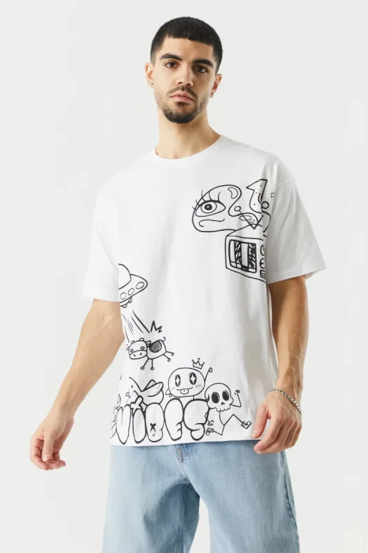 Doodle Graphic Relaxed T-Shirt sold by Charlotte Russe