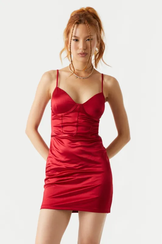 Satin Bustier Mini Dress sold by Charlotte Russe