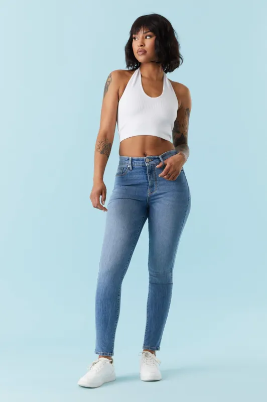Refuge High-Rise Medium Wash Skinny Jean sold by Charlotte Russe