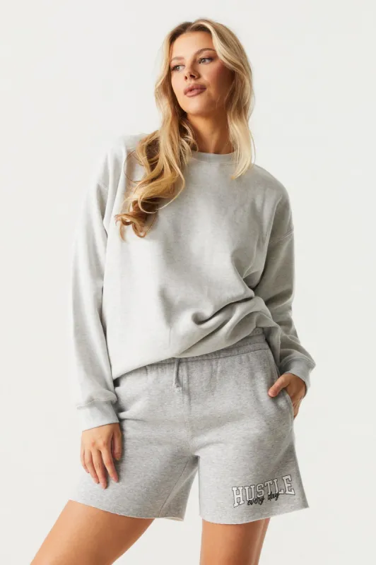 Hustle Graphic Fleece Basketball Short sold by Charlotte Russe