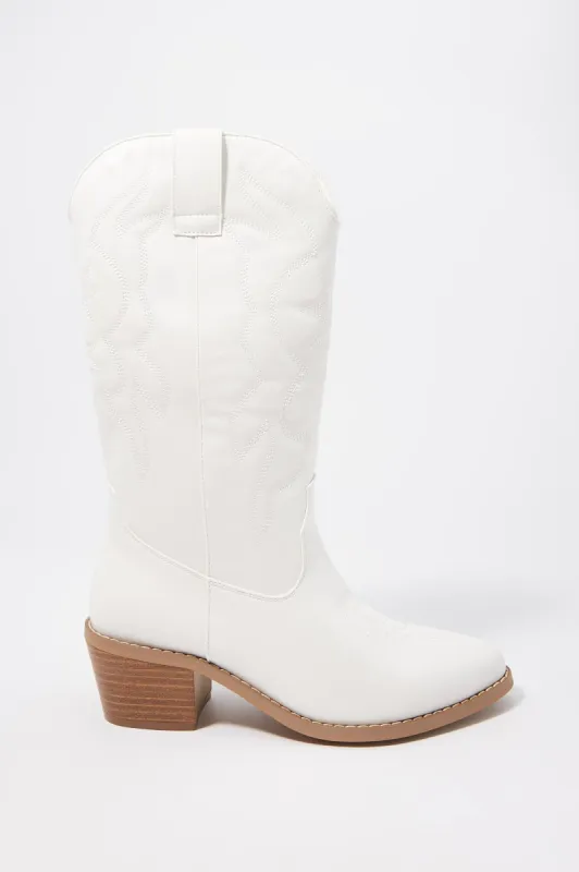 Embossed Faux-Leather Cowboy Boot sold by Charlotte Russe