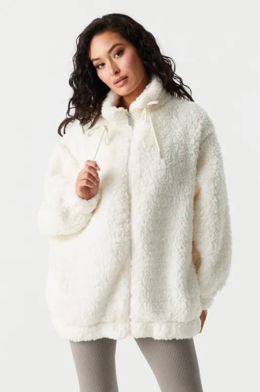 Sommer Ray Oversized Sherpa Zip-Up sold by Charlotte Russe