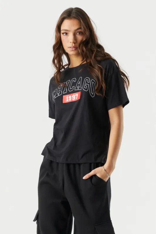 Chicago Graphic Boyfriend T-Shirt sold by Charlotte Russe