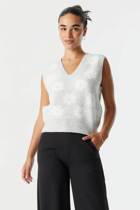 Daisy Print V-Neck Vest sold by Charlotte Russe