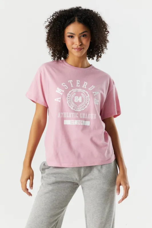 Amsterdam Graphic Boyfriend T-Shirt sold by Charlotte Russe