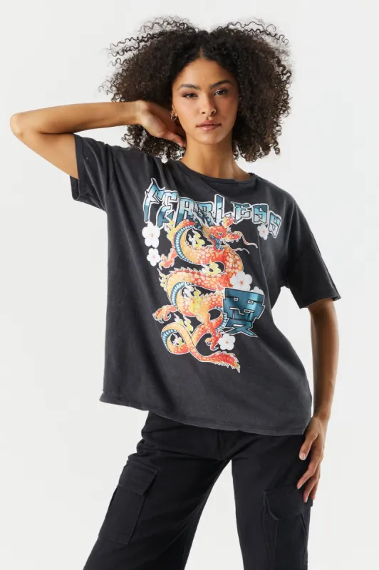 Fearless Dragon Graphic T-Shirt sold by Charlotte Russe