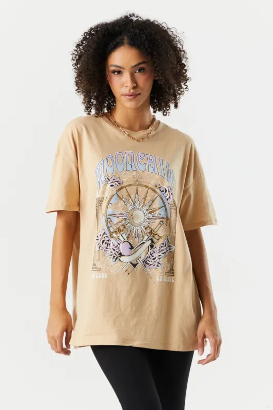 Moon Child Graphic Boyfriend T-Shirt sold by Charlotte Russe