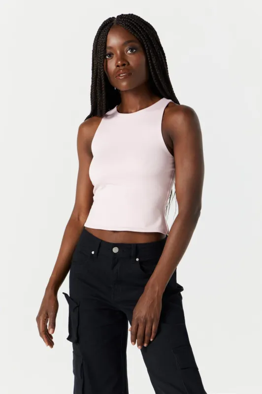Pink Contour High Neck Tank sold by Charlotte Russe
