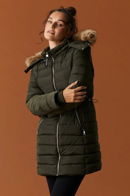 Faux-Fur Hood Puffer Jacket sold by Charlotte Russe
