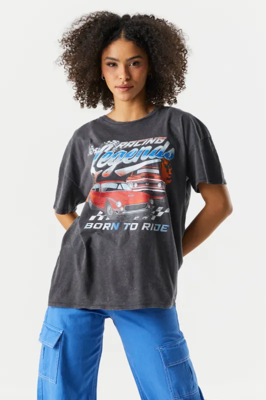 Racing Legends Graphic Boyfriend T-Shirt sold by Charlotte Russe