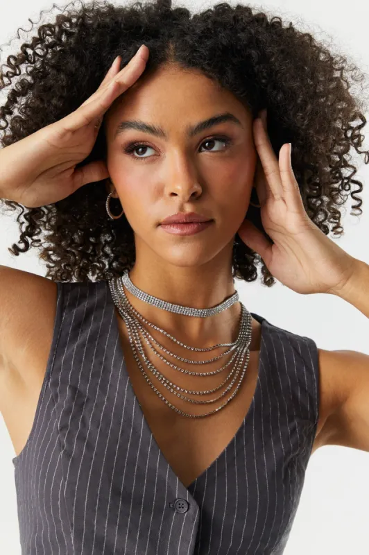 Rhinestone Fringe Choker sold by Charlotte Russe