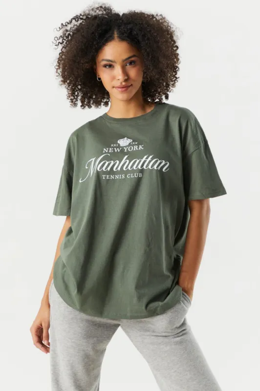 Manhattan Graphic Boyfriend T-Shirt sold by Charlotte Russe