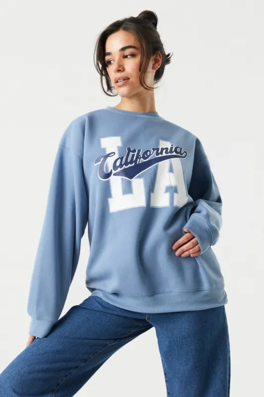 California LA Graphic Fleece Sweatshirt sold by Charlotte Russe