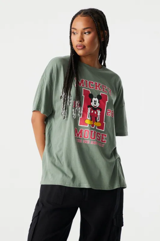 Mickey Mouse Varsity Graphic Boyfriend T-Shirt sold by Charlotte Russe