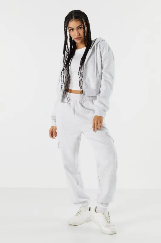 Fleece Cargo Pocket Jogger sold by Charlotte Russe