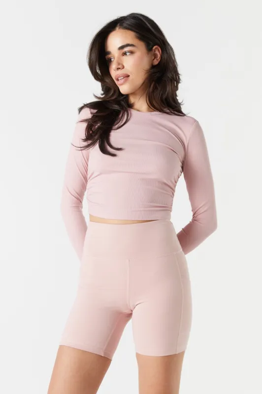 Side Cinched Long Sleeve Top sold by Charlotte Russe