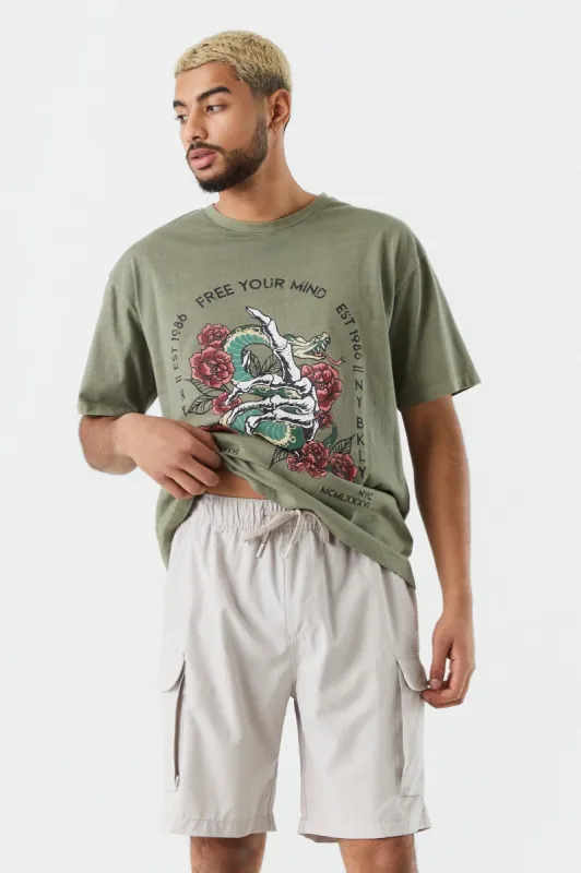 Grey Nylon Cargo Short sold by Charlotte Russe