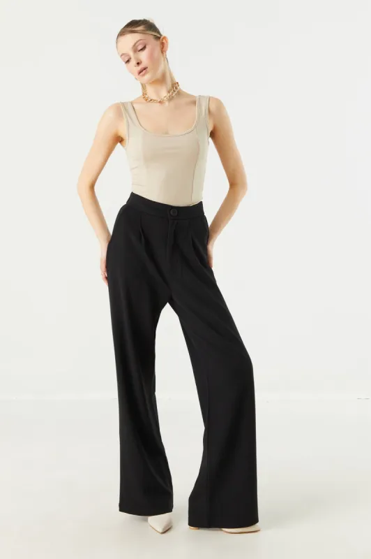 Crepe Knit Wide Leg Trouser Dress Pant sold by Charlotte Russe